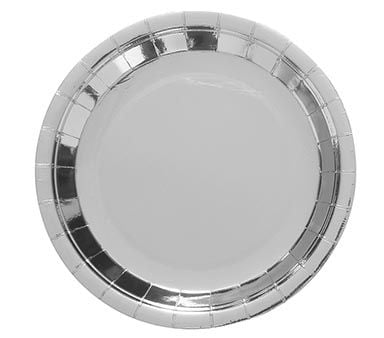 6 Papieren Eetborden Zilver