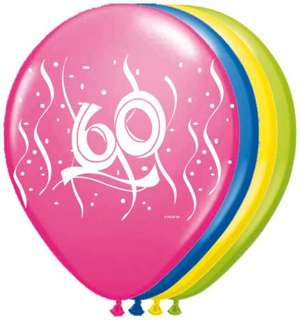 60 jaar ballonnen set 8 stuks