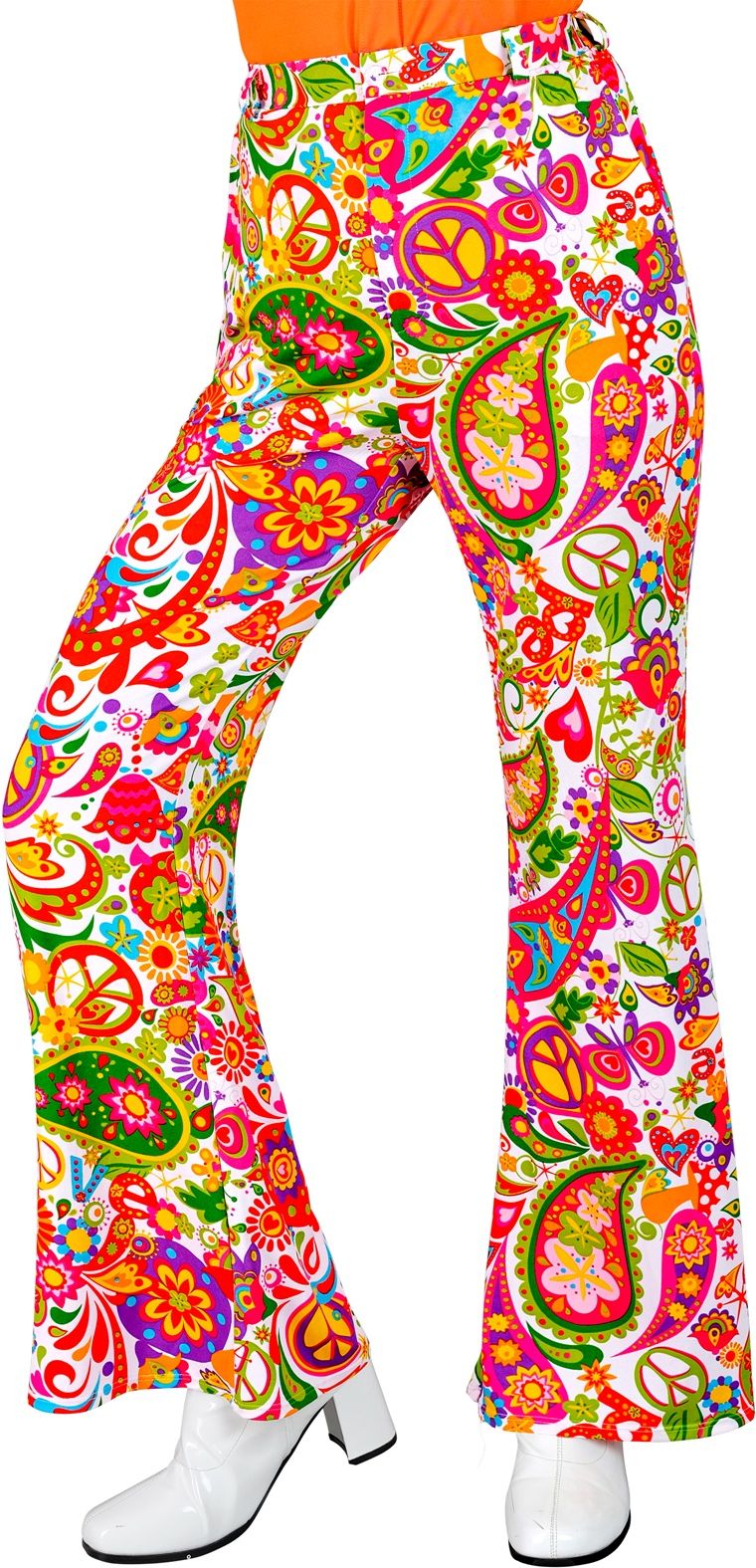 60s broek dames hippie symbolen