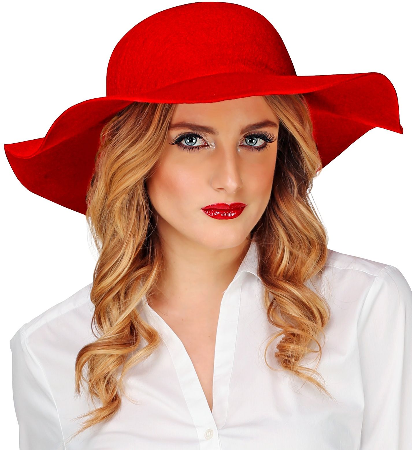 60s dames hoed rood