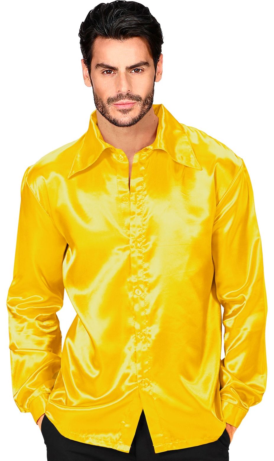 70s disco blouse geel mannen