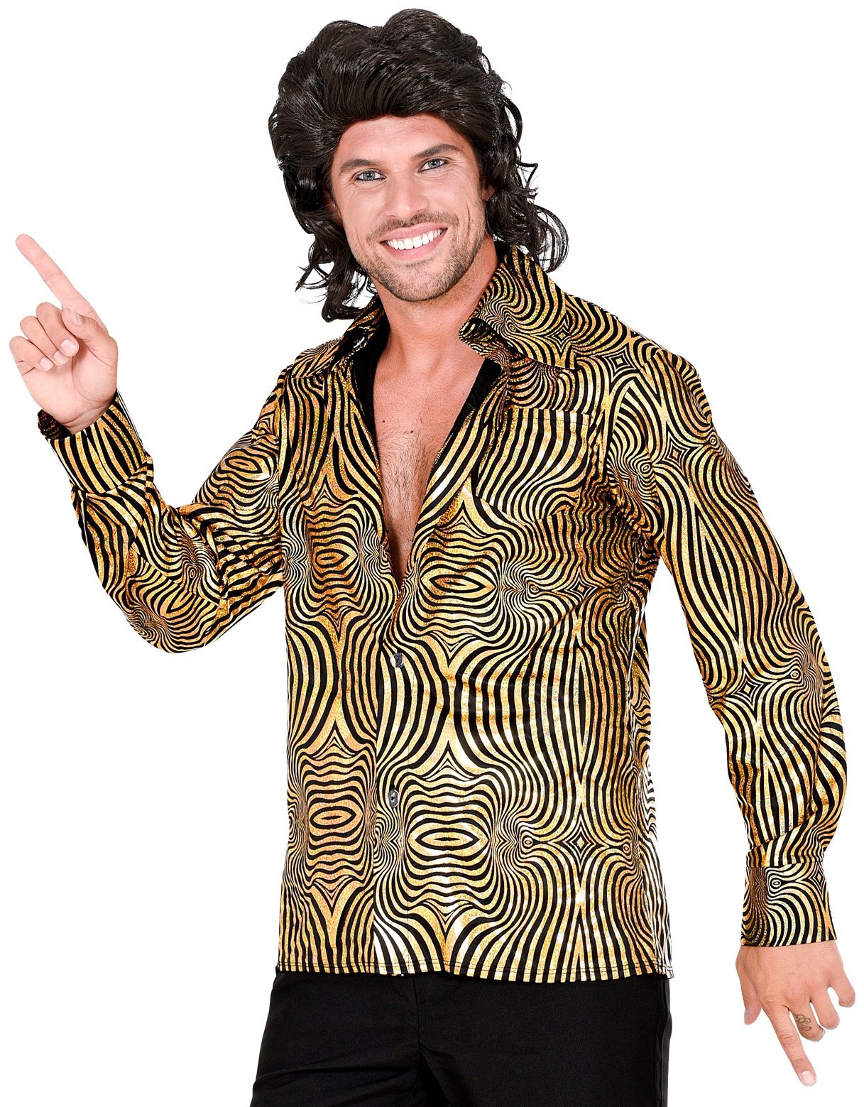 70s disco shirt goud