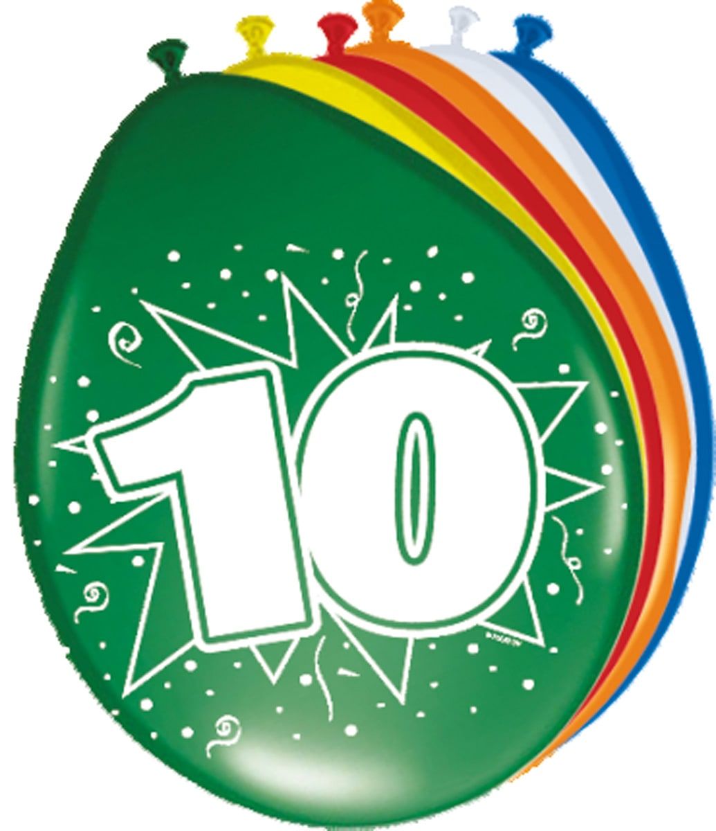 8 feestelijke verjaardag ballonnen 10 jaar
