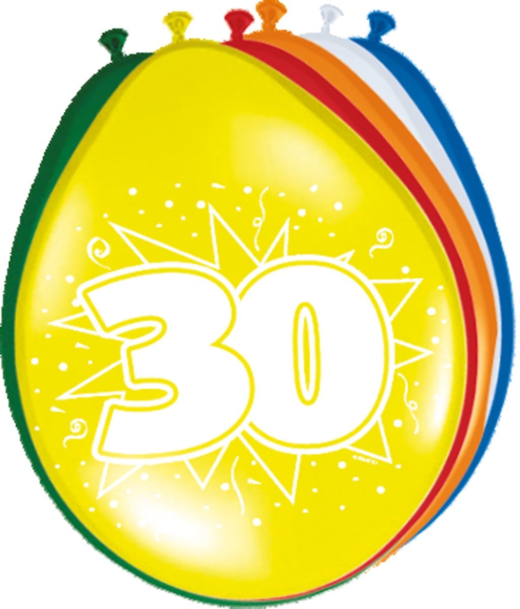 8 feestelijke verjaardag ballonnen 30 jaar