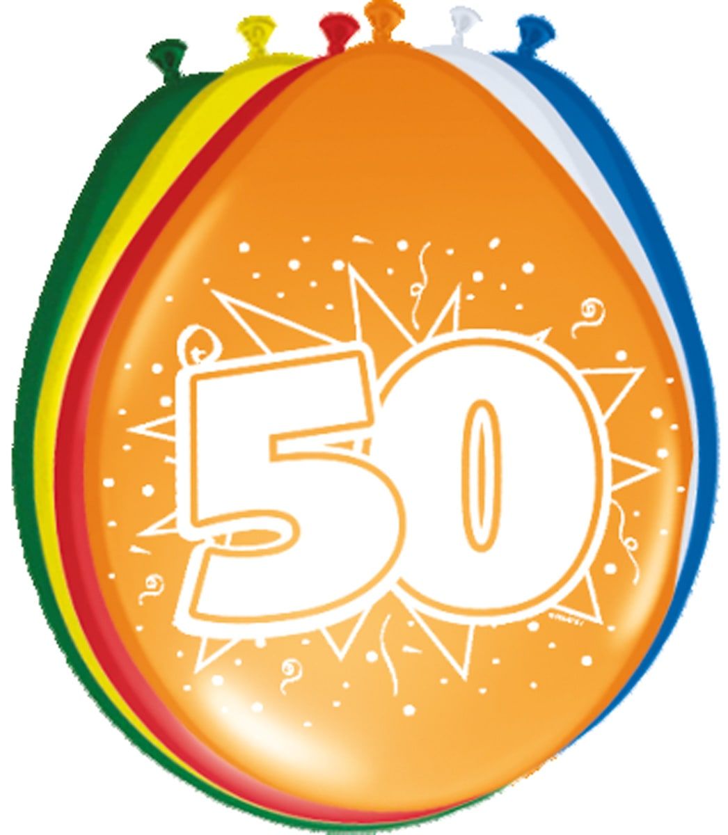 8 feestelijke verjaardag ballonnen 50 jaar