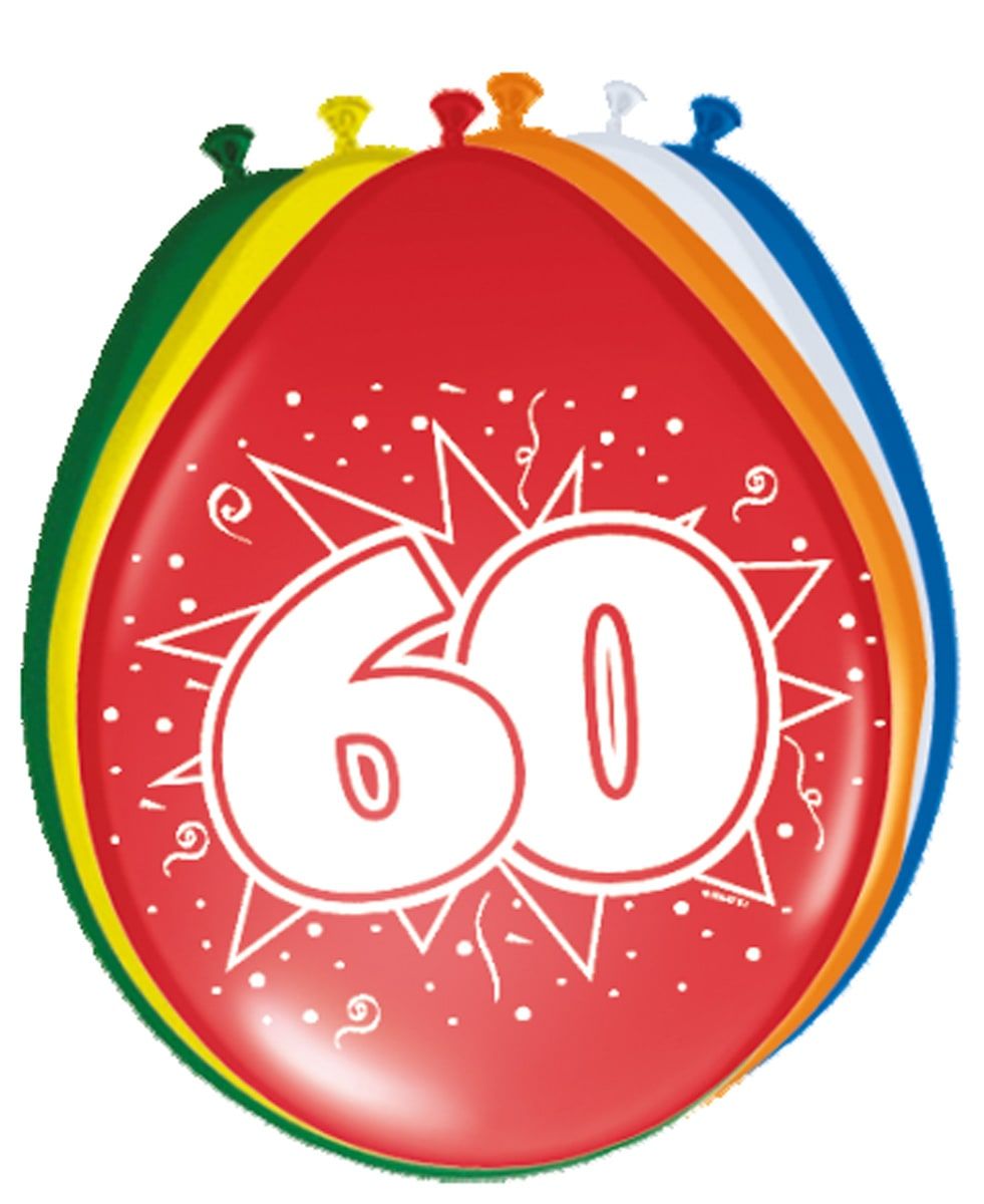 8 feestelijke verjaardag ballonnen 60 jaar