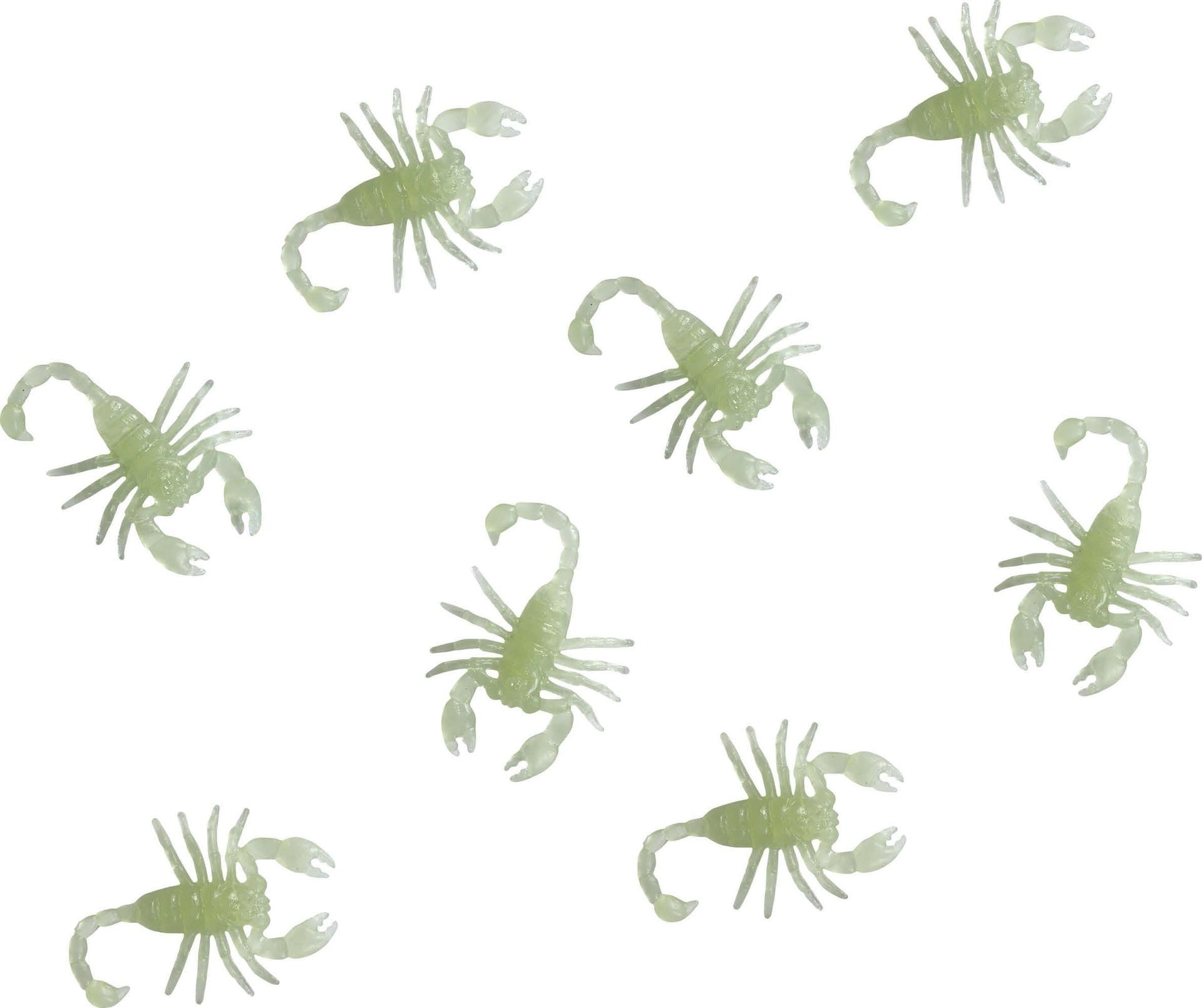 8 glow in the dark schorpioenen 5 cm halloween