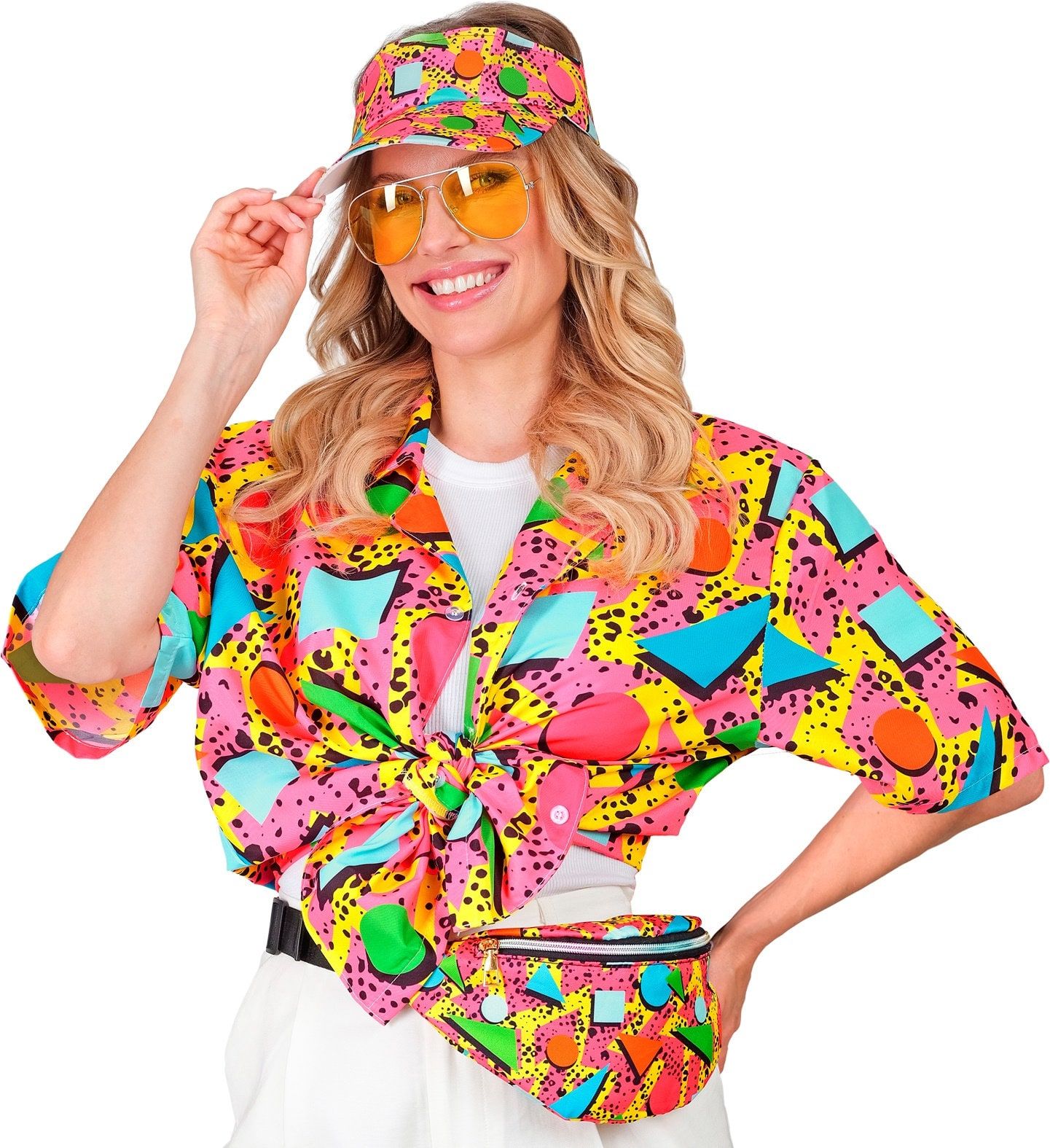 80s Disco Shirt Mannen en Vrouwen Roze