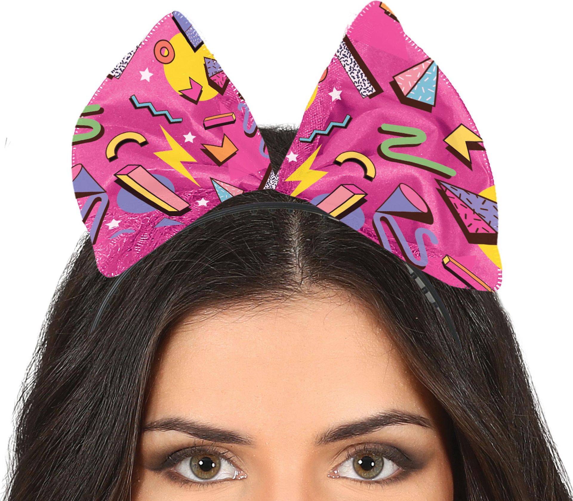 80's Roze Vlinderstrik Haarband