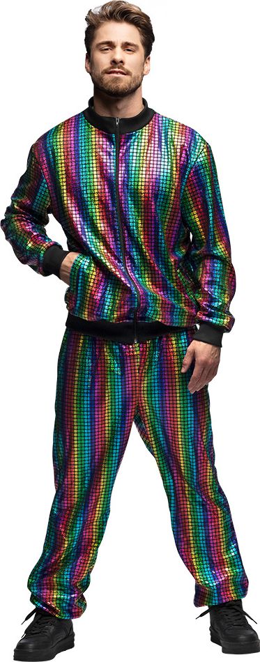 80's Trainingspak regenboog heren