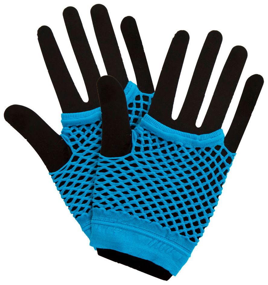 80s visnet handschoenen blauw