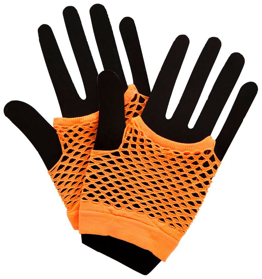 80s visnet handschoenen oranje