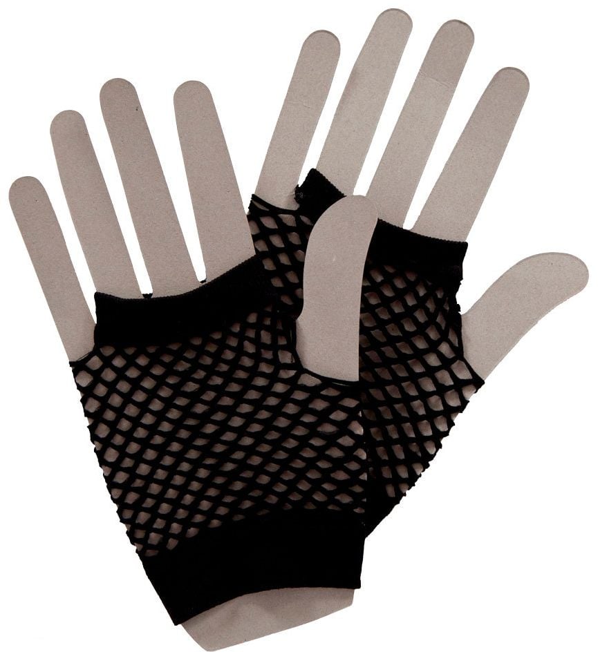80s visnet handschoenen zwart