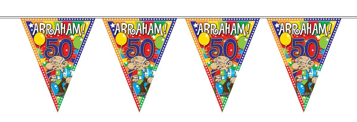 Abraham 50 jaar knalfeest vlaggenlijn 10 meter