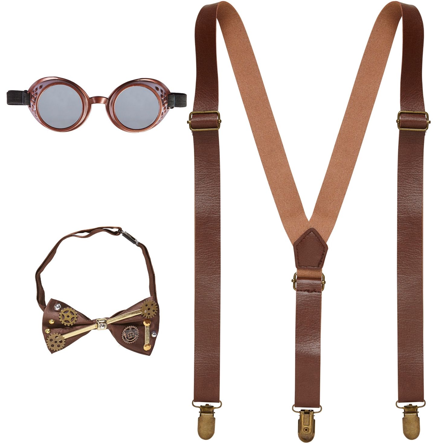 Accessoire set bruin steampunk