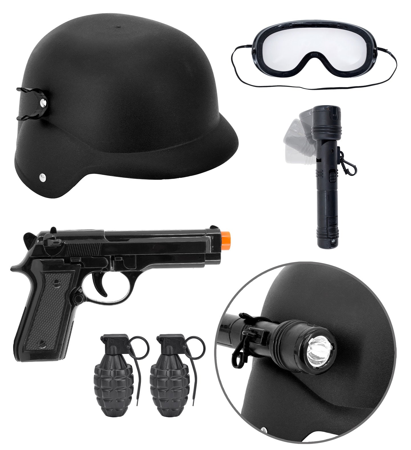 Accessoiresset SWAT Kind Zwart