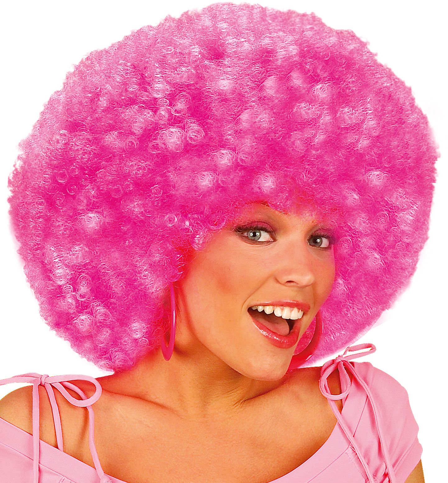 Afro pruik met krullen rood