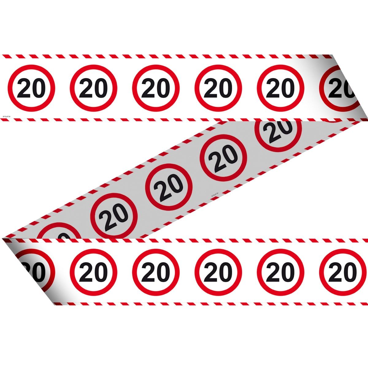 Afzetlint 20 jaar verkeersbord wit