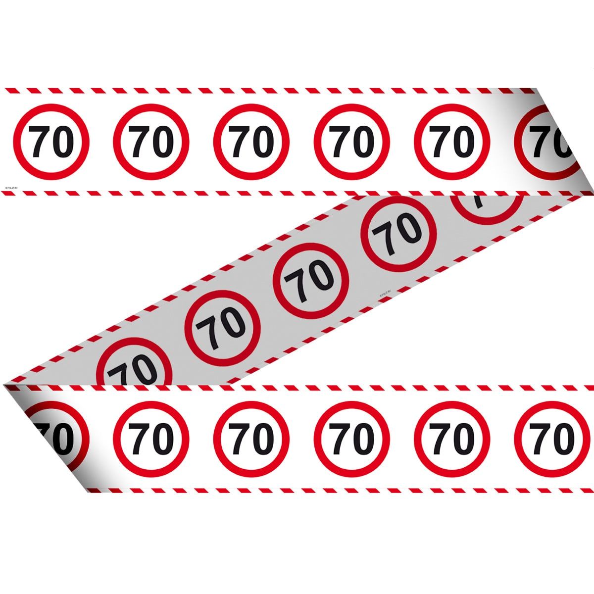 Afzetlint 70 jaar verkeersbord wit