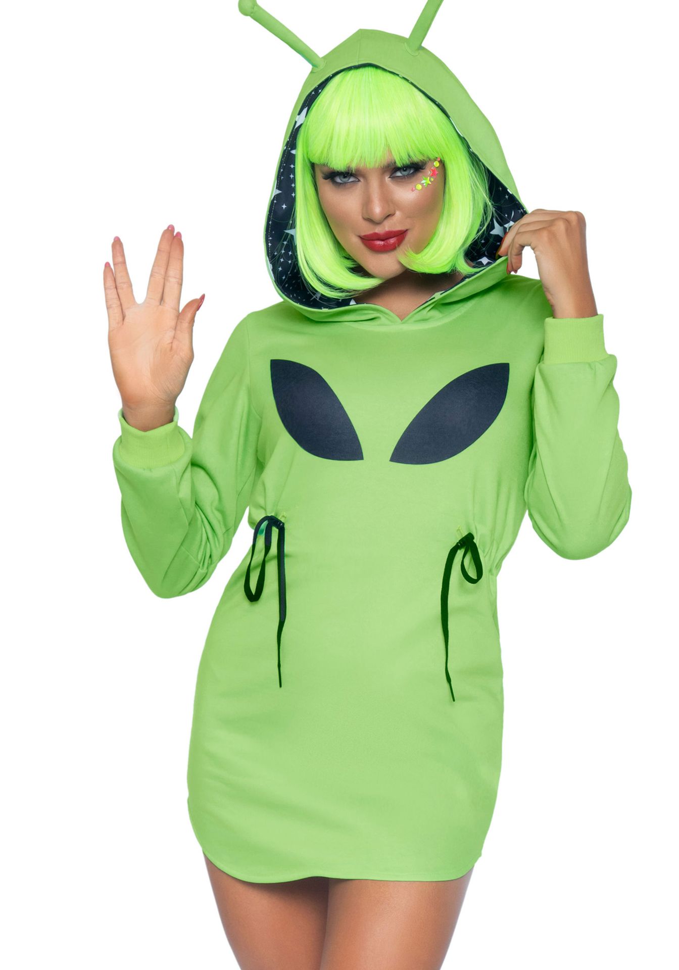 Alien fleece jurkje groen vrouwen