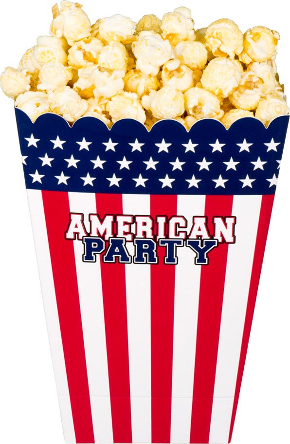 Amerikaans thema popcornbakjes 4x