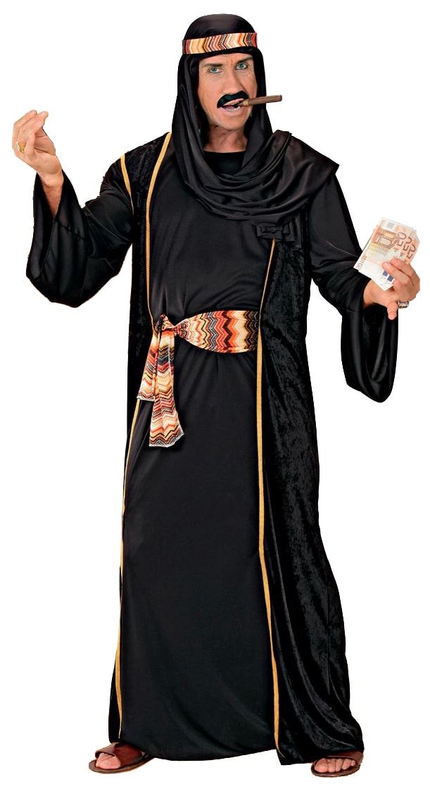 Arabische oliesjeik zwarte outfit heren