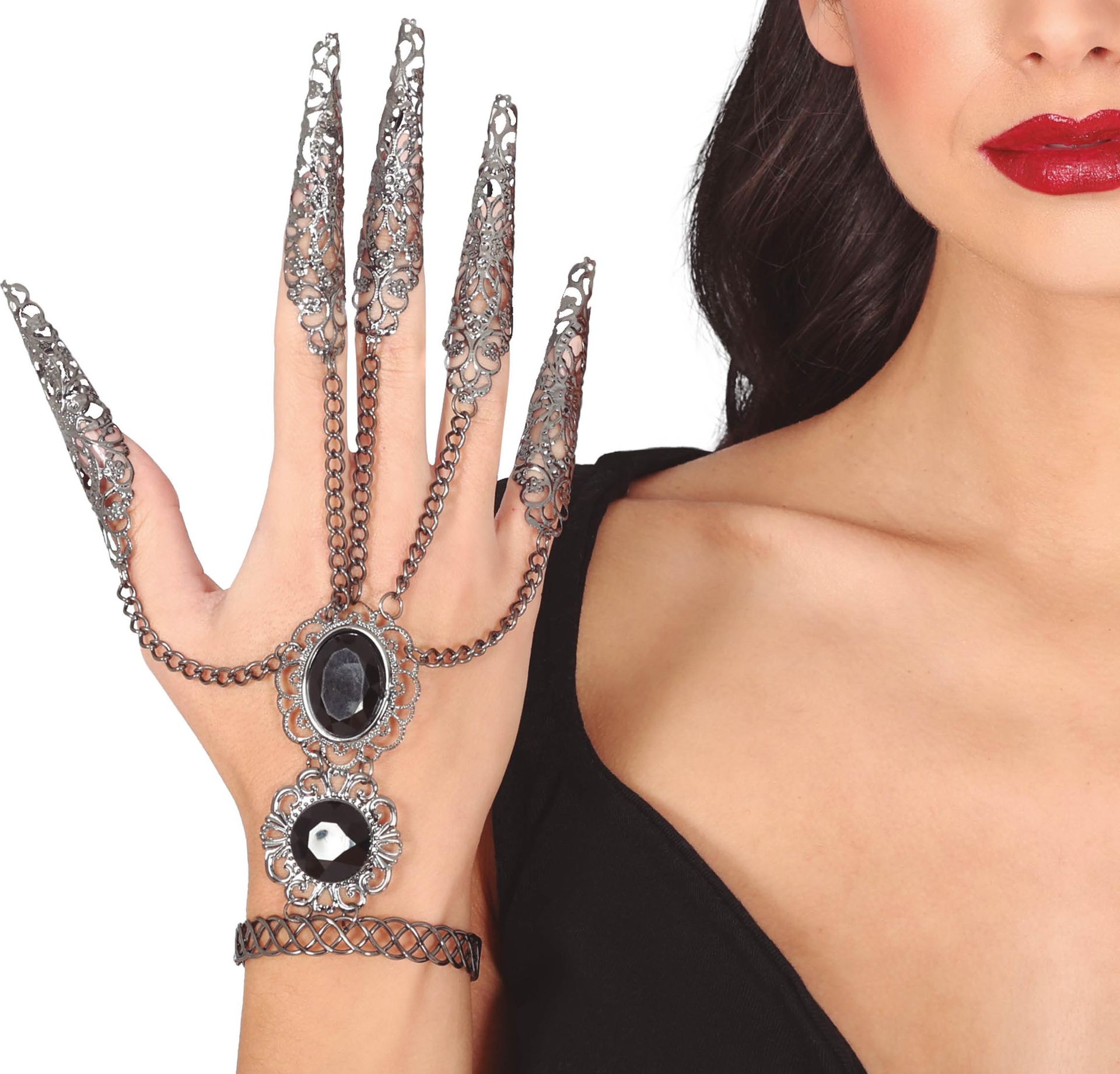 Armband met metalen vinger versiering halloween