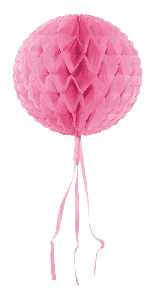 Baby roze honingraat bol decoratie