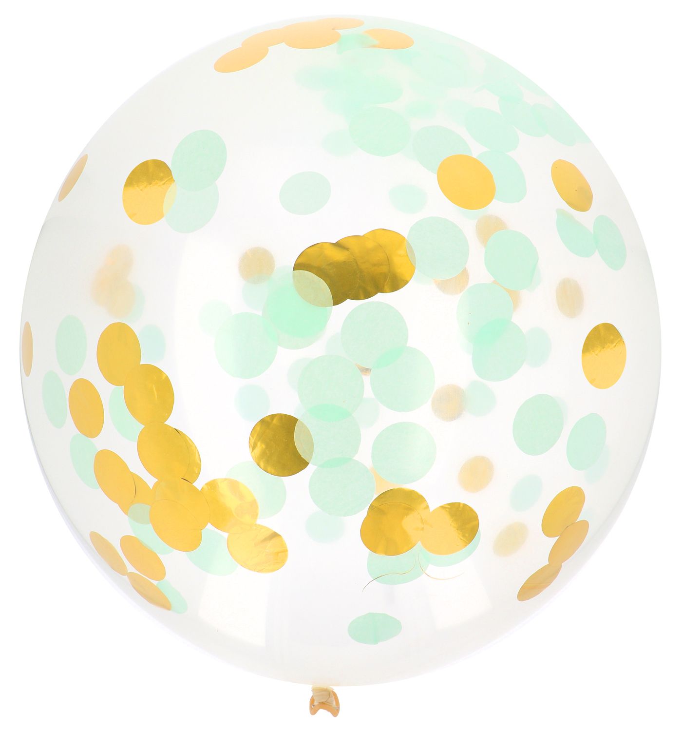 Ballon XL met confetti goud mint