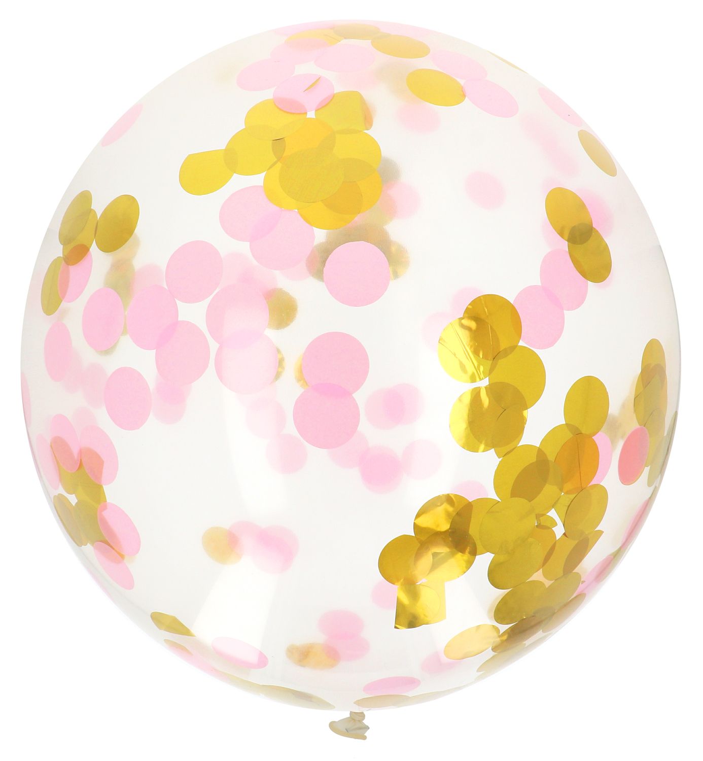 Ballon XL met confetti goud roze