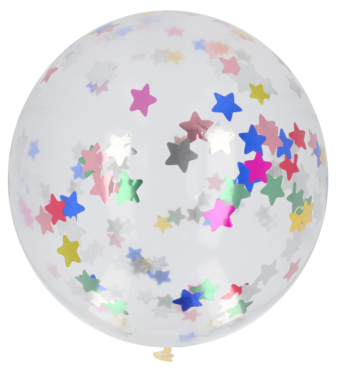 Ballon XL met confetti sterren kleurrijk