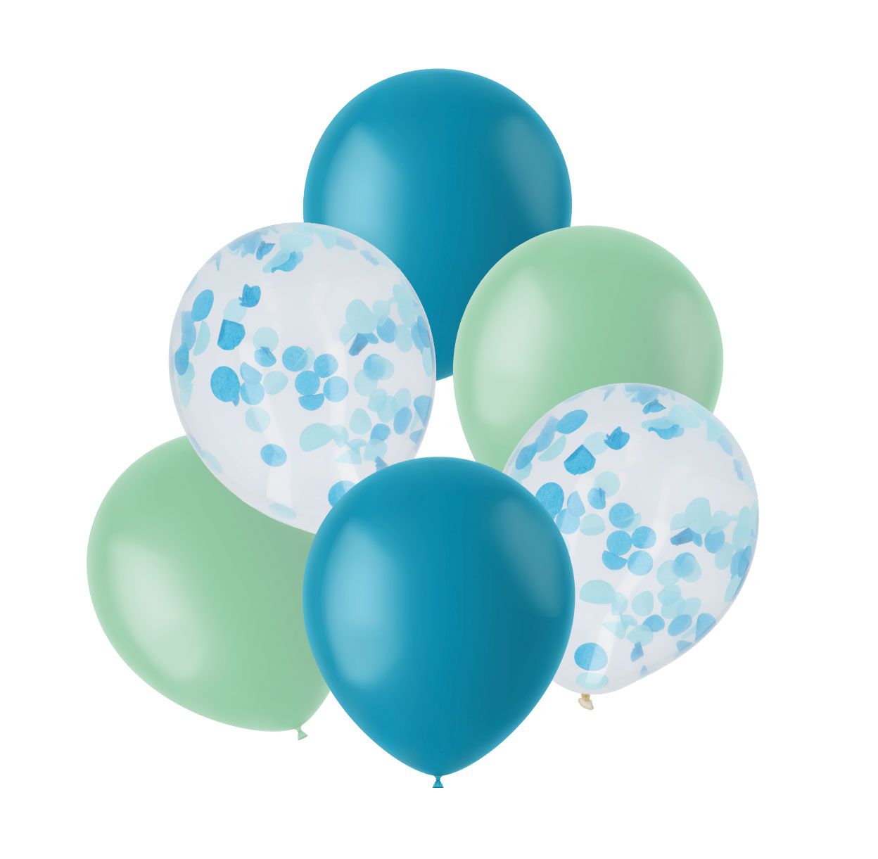 Ballonnen mix groen blauw