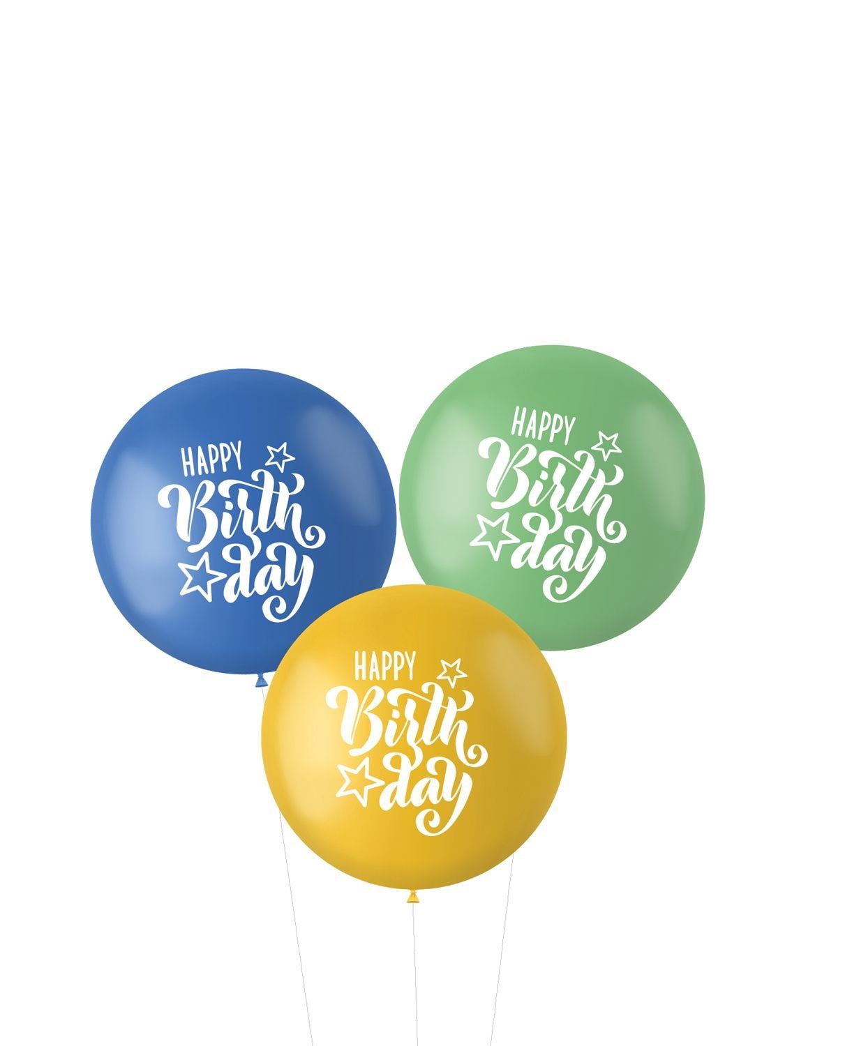 Ballonnen XL happy Birthday groen blauw