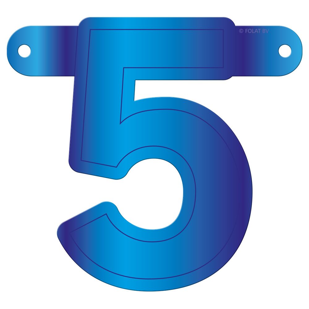 Banner cijfer 5 blauw