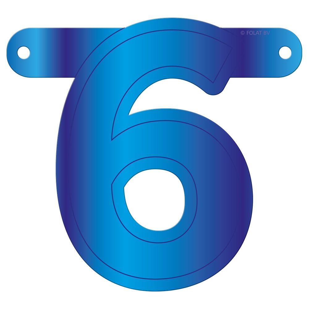 Banner cijfer 6 blauw