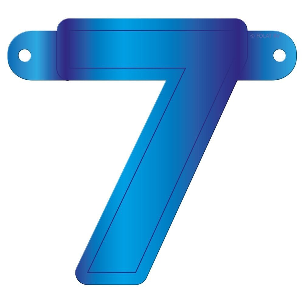 Banner cijfer 7 blauw