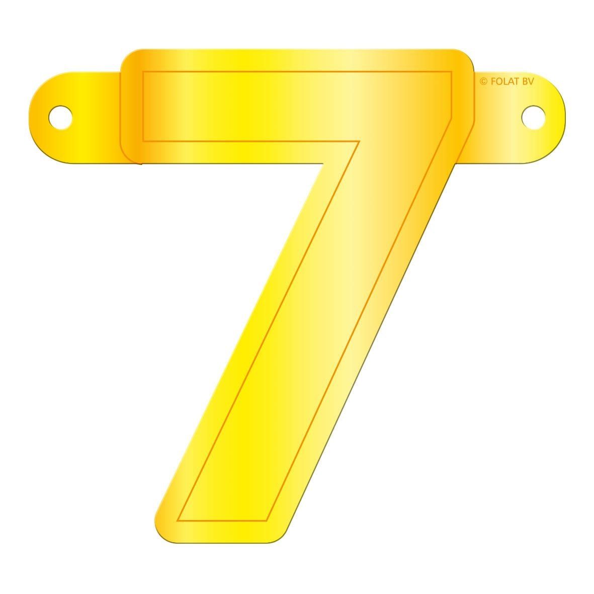 Banner cijfer 7 geel