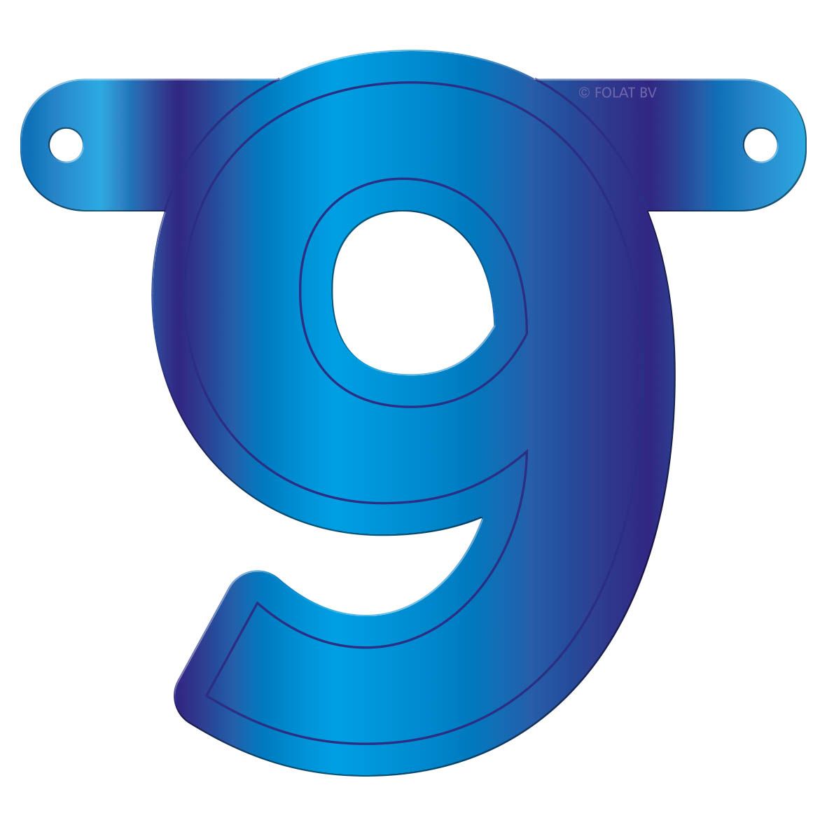 Banner cijfer 9 blauw