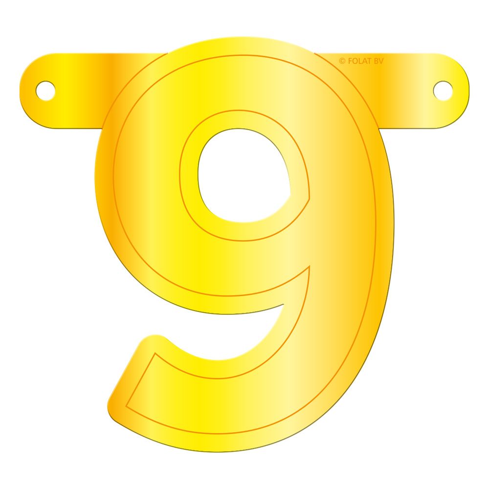 Banner cijfer 9 geel