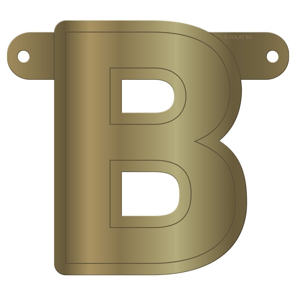 Banner letter B metallic goud