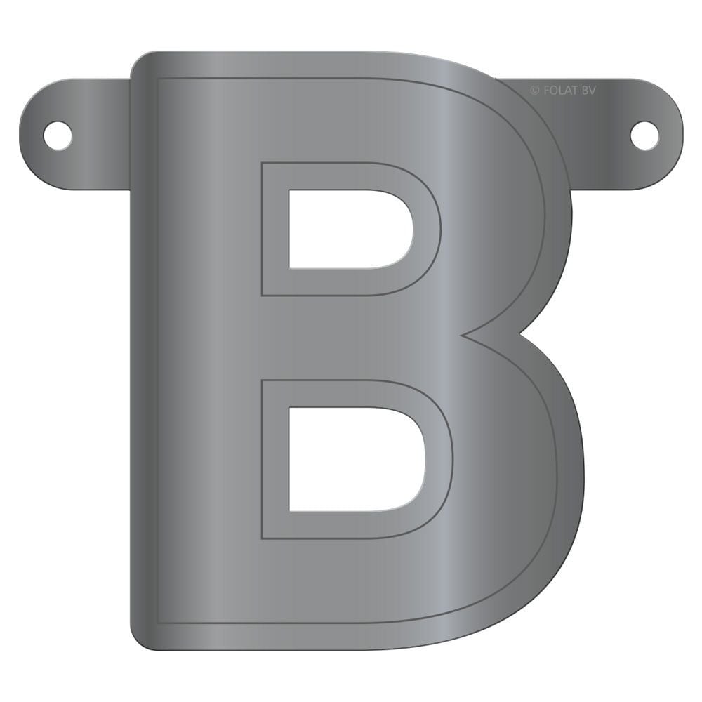 Banner letter B metallic zilver