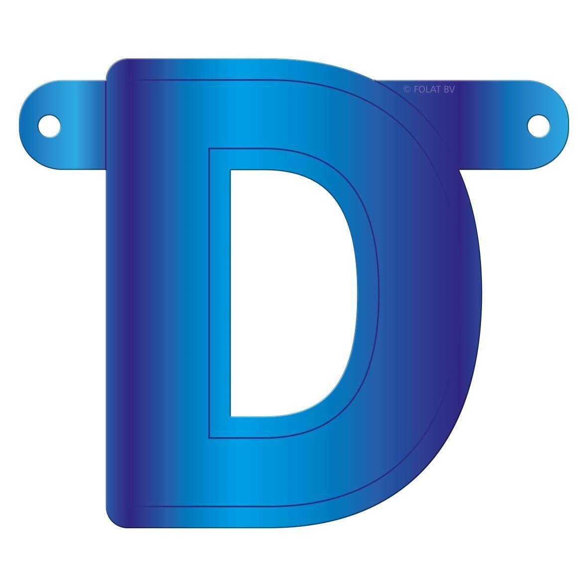 Banner letter D blauw