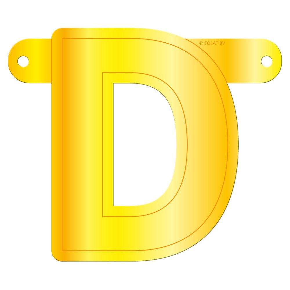 Banner letter D geel
