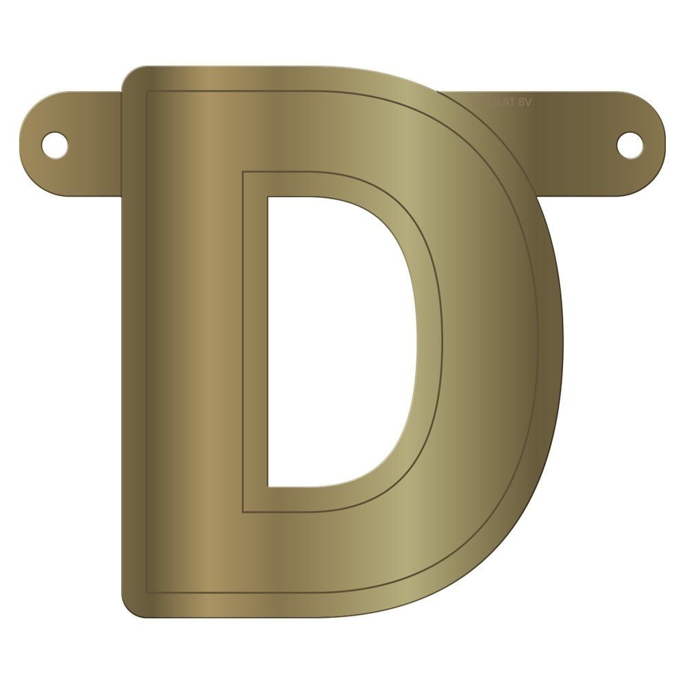 Banner letter D metallic goud