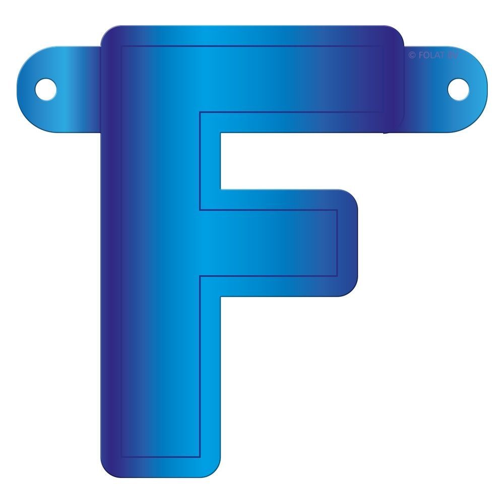 Banner letter F blauw