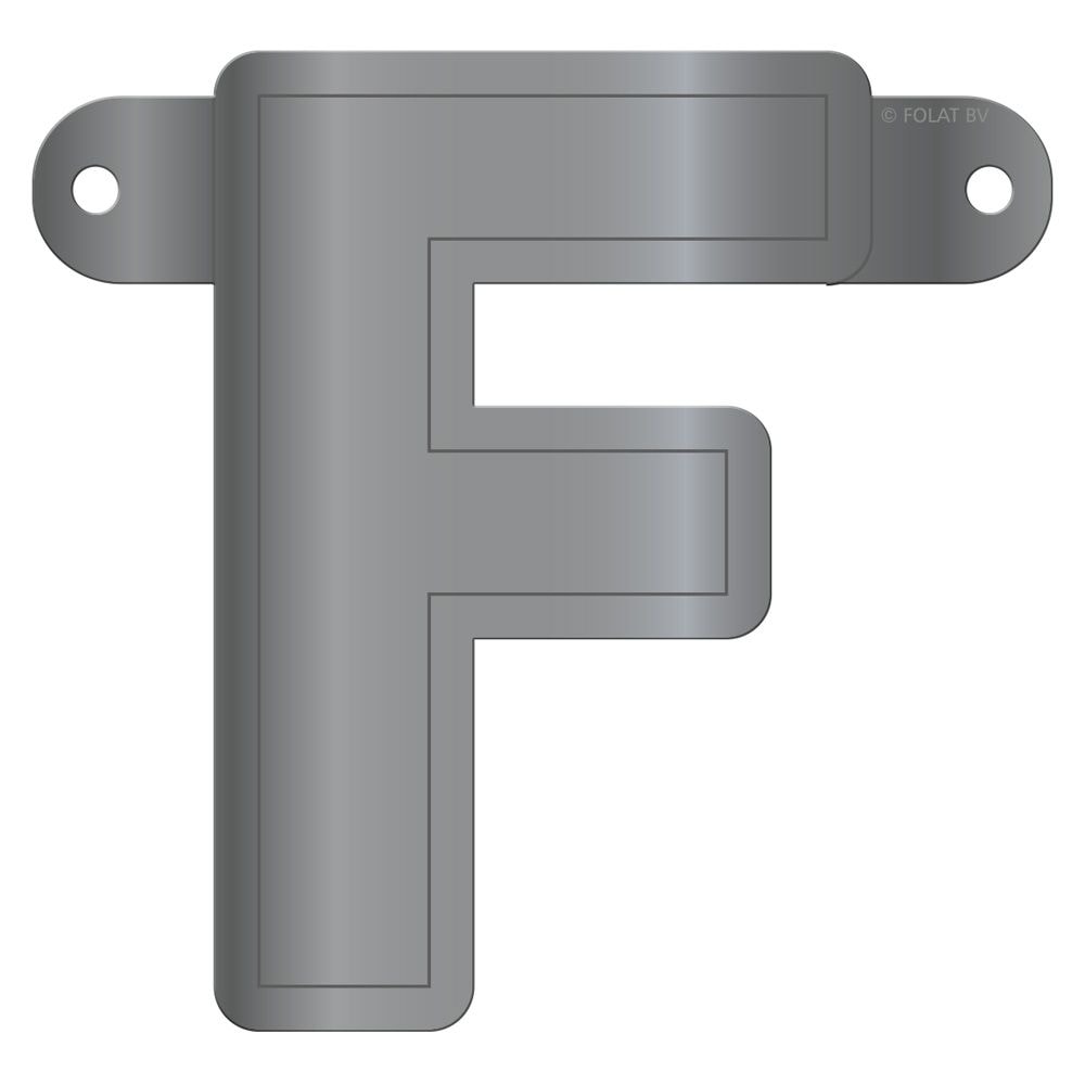 Banner letter F metallic zilver