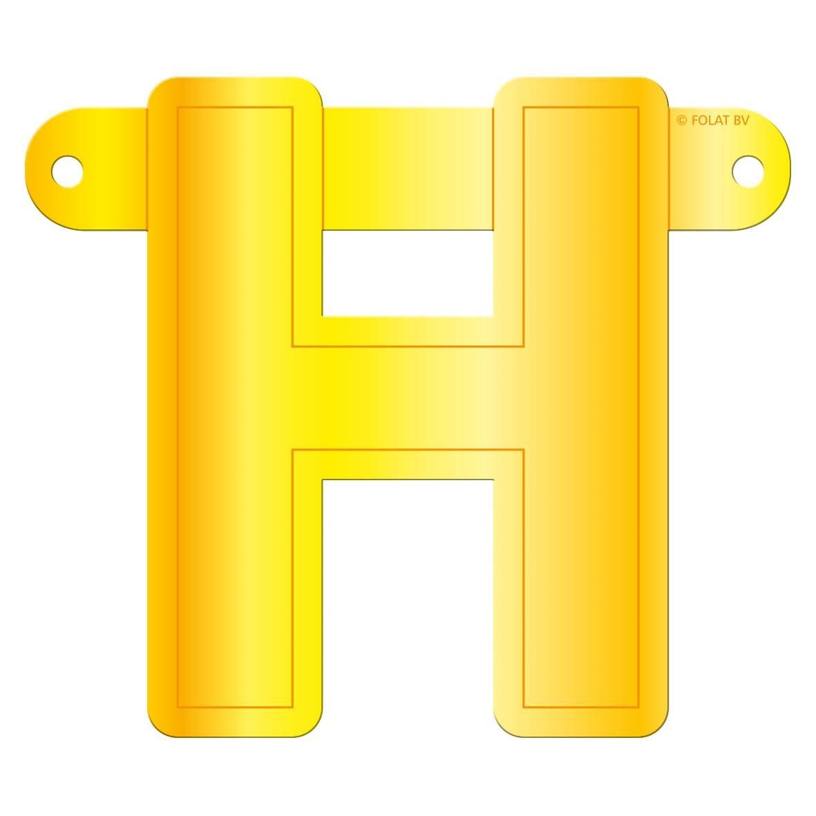 Banner letter H geel