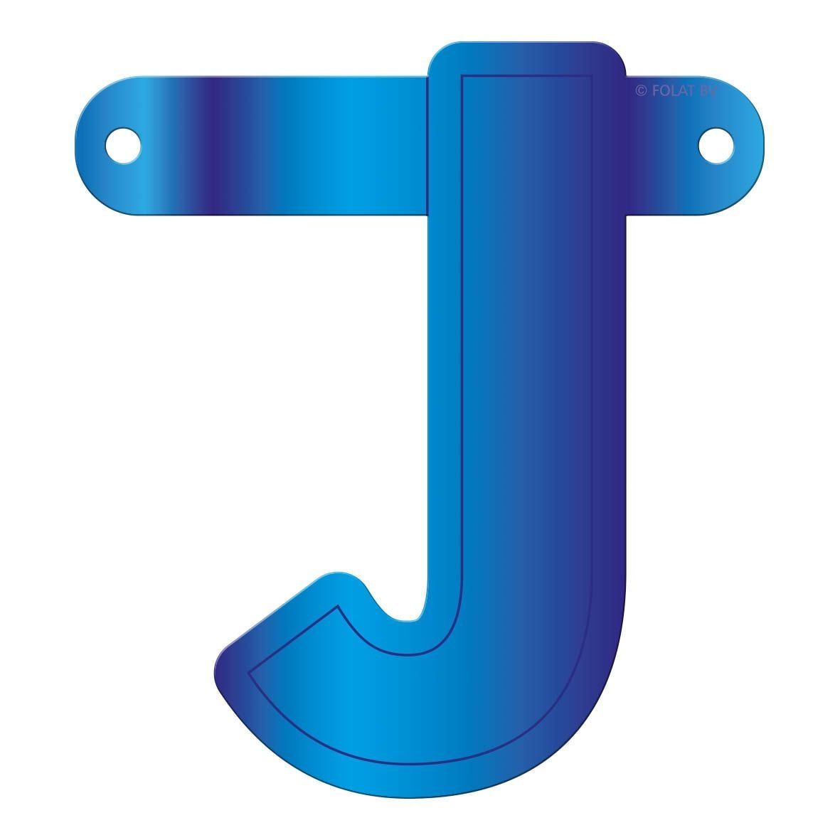 Banner letter J blauw