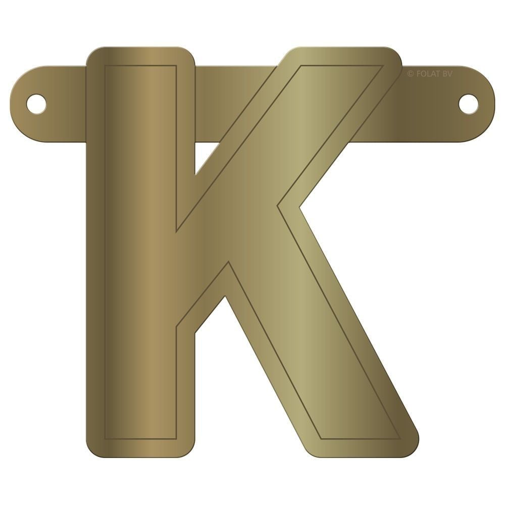 Banner letter K metallic goud