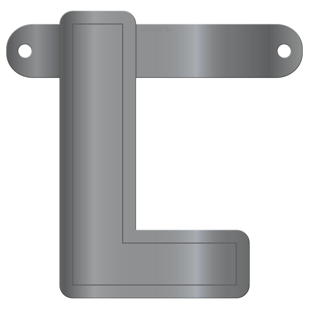 Banner letter L metallic zilver